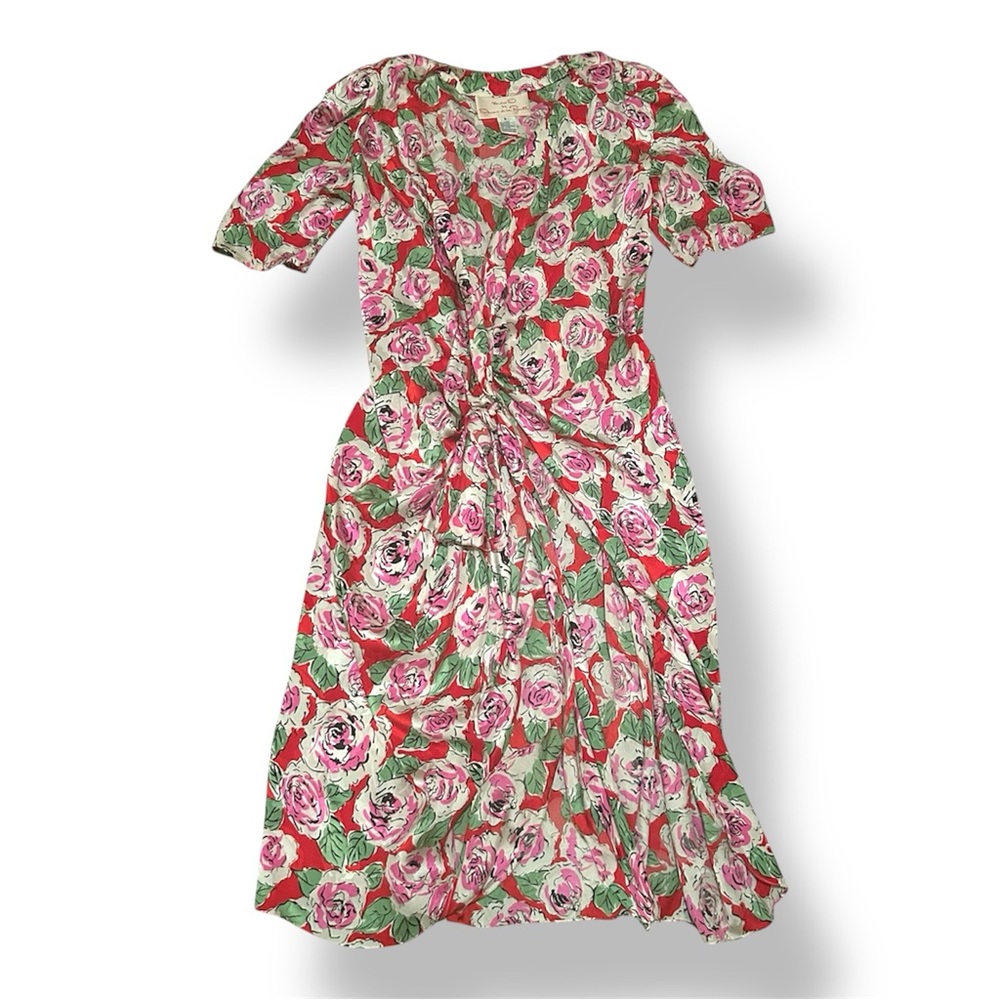 Miss O by Oscar de la Renta Vintage 100% Silk Wrap Dress – Size 8